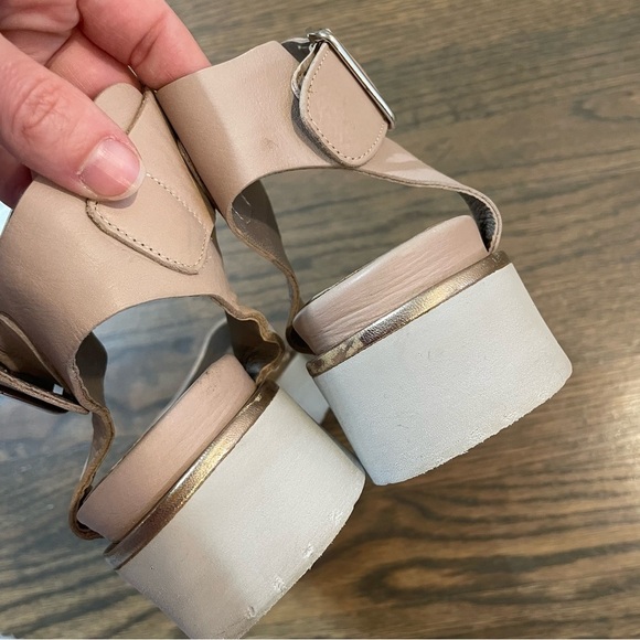 AGL Ankle Strap Platform Ankle Strap Sandal Dusty Rose Leather - Picture 10 of 14